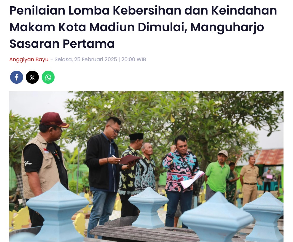 Penilaian Lomba Kebersihan dan Keindahan Makam Kota Madiun Dimulai, Manguharjo Sasaran Pertama