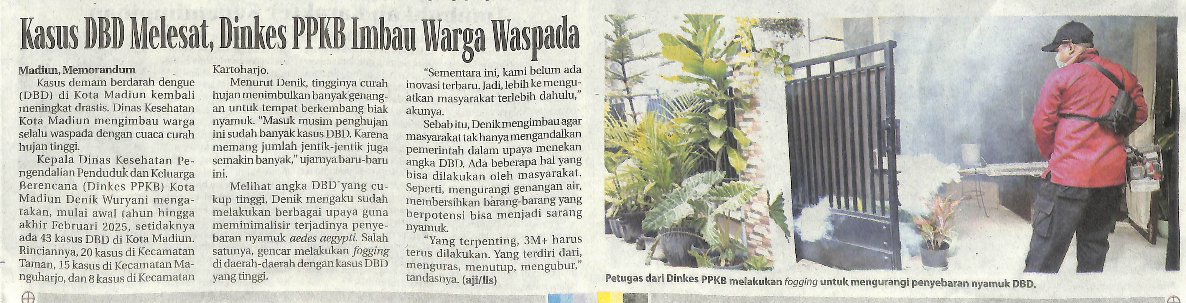 Kasus DBD Melesat, Dinkes PPKB Imbau Warga Waspada
