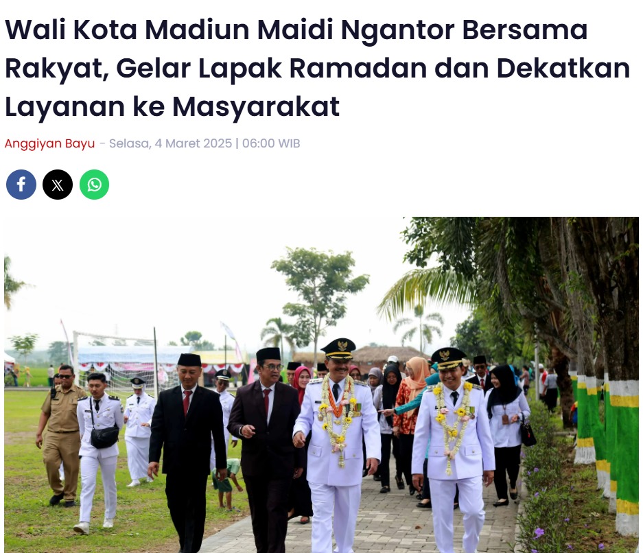 Wali Kota Madiun Maidi Ngantor Bersama Rakyat, Gelar Lapak Ramadan dan Dekatkan Layanan ke Masyarakat