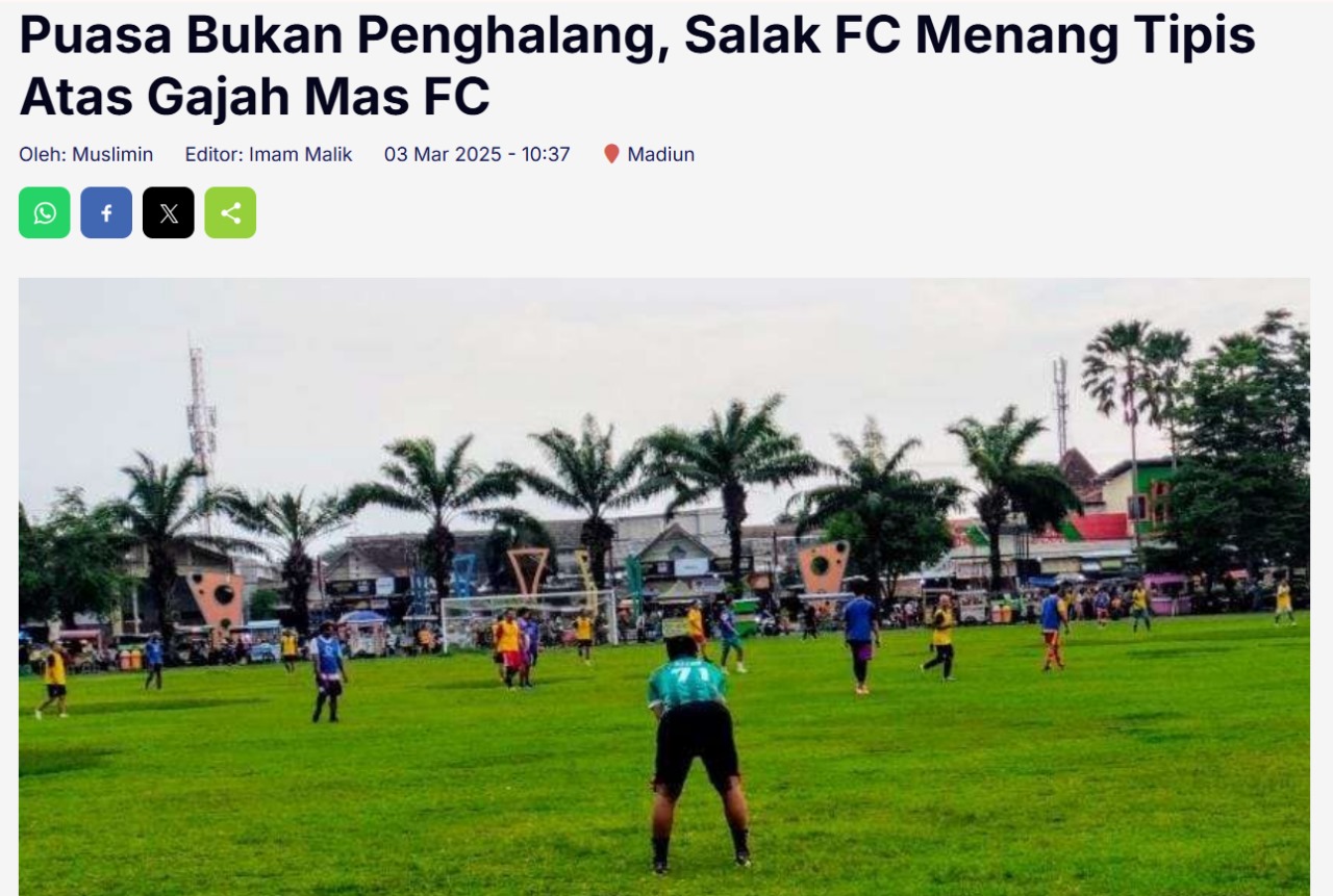 Puasa Bukan Penghalang, Salak FC Menang Tipis Atas Gajah Mas FC