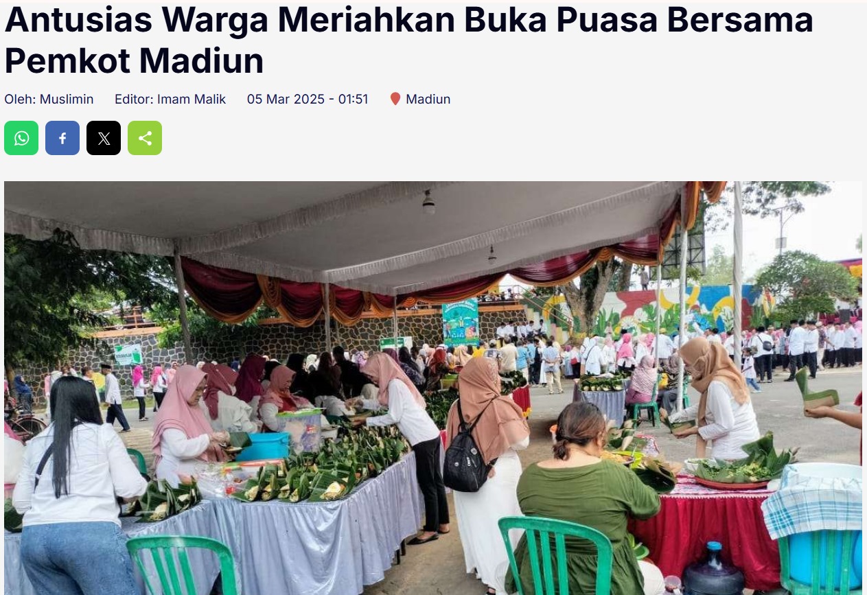 Antusias Warga Meriahkan Buka Puasa Bersama Pemkot Madiun
