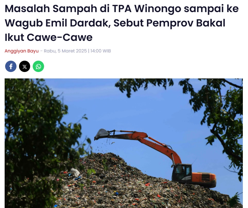 Masalah Sampah di TPA Winongo sampai ke Wagub Emil Dardak, Sebut Pemprov Bakal Ikut Cawe-Cawe