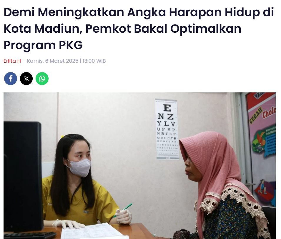 Demi Meningkatkan Angka Harapan Hidup di Kota Madiun, Pemkot Bakal Optimalkan Program PKG