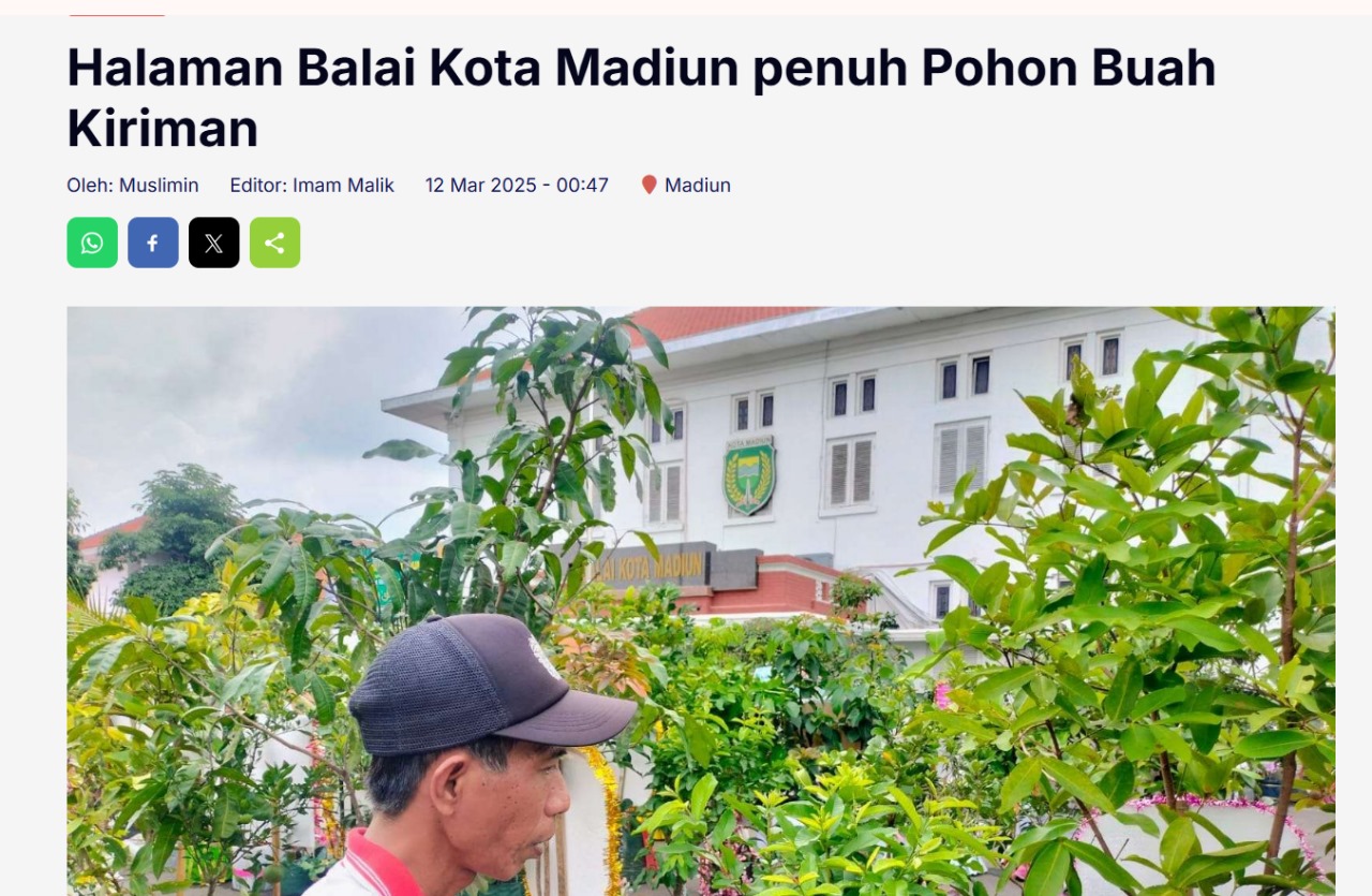 Halaman Balai Kota Madiun penuh Pohon Buah Kiriman