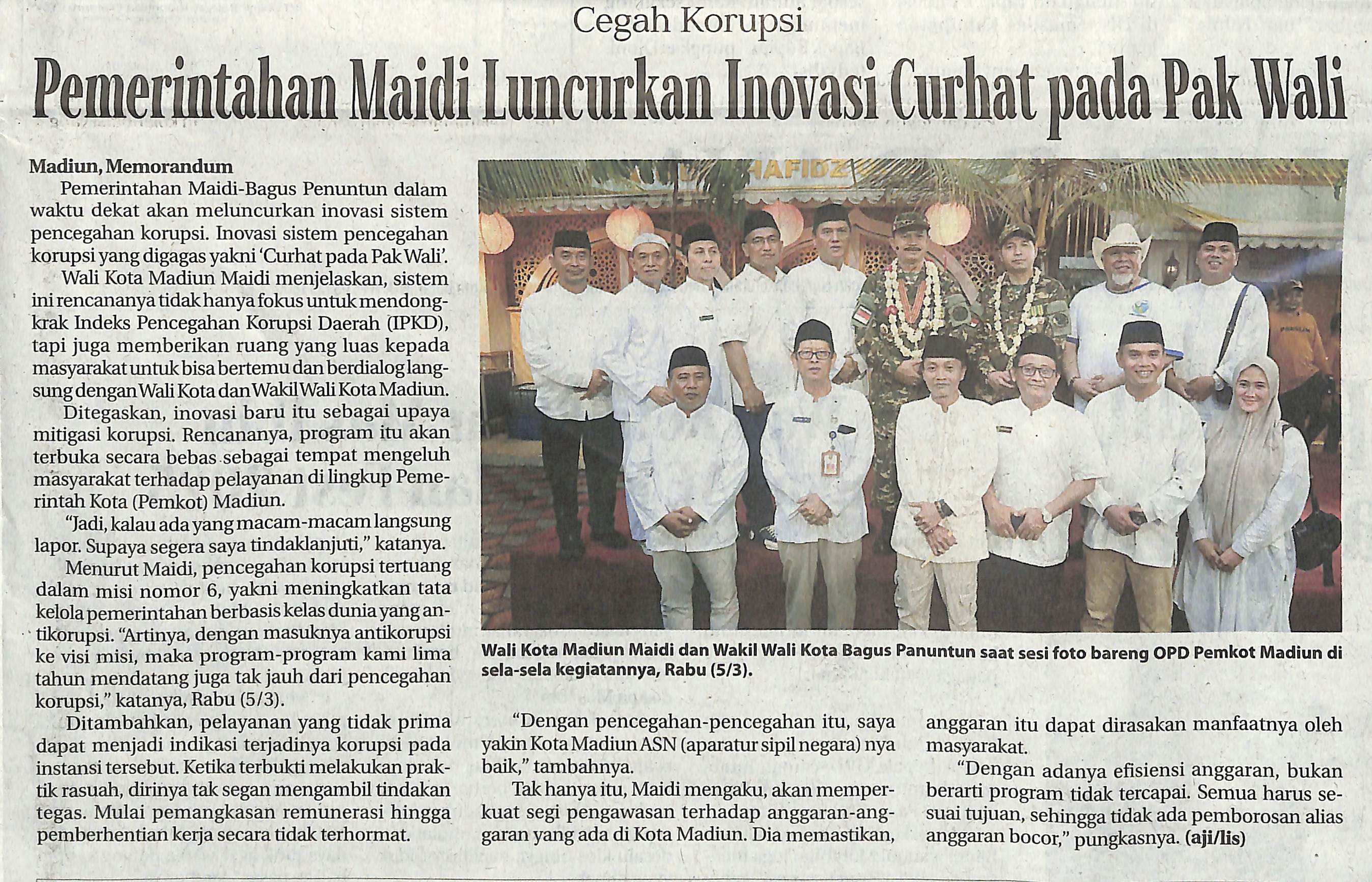 Pemerintahan Maidi Luncurkan Inovasi Curhat pada Pak Wali