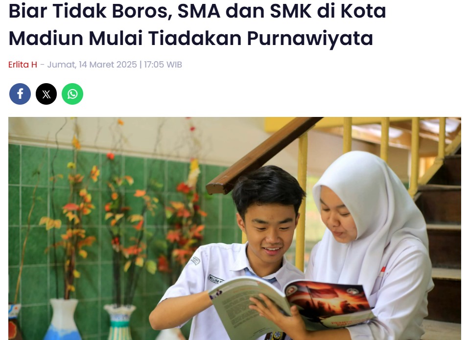Biar Tidak Boros, SMA dan SMK di Kota Madiun Mulai Tiadakan Purnawiyata