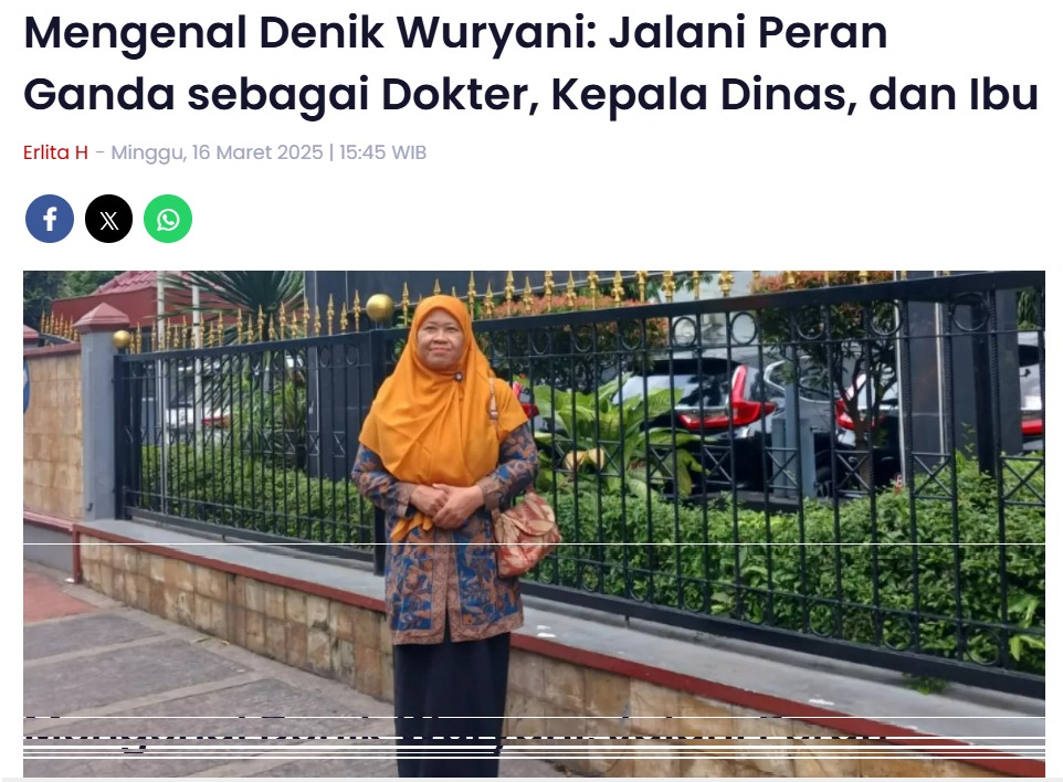 Mengenal Denik Wuryani: Jalani Peran Ganda sebagai Dokter, Kepala Dinas, dan Ibu