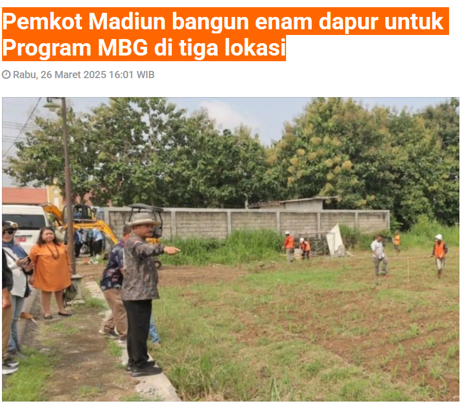 Pemkot Madiun bangun enam dapur untuk Program MBG di tiga lokasi
