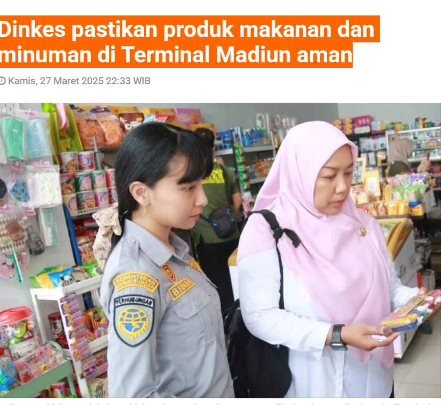 Dinkes pastikan produk makanan dan minuman di Terminal Madiun aman