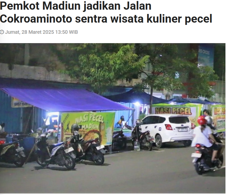 Pemkot Madiun jadikan Jalan Cokroaminoto sentra wisata kuliner pecel