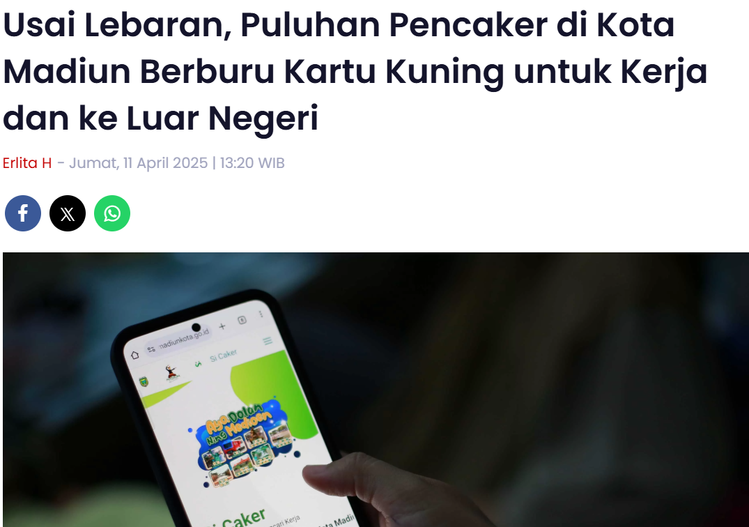 Usai Lebaran, Puluhan Pencaker di Kota Madiun Berburu Kartu Kuning untuk Kerja dan ke Luar Negeri