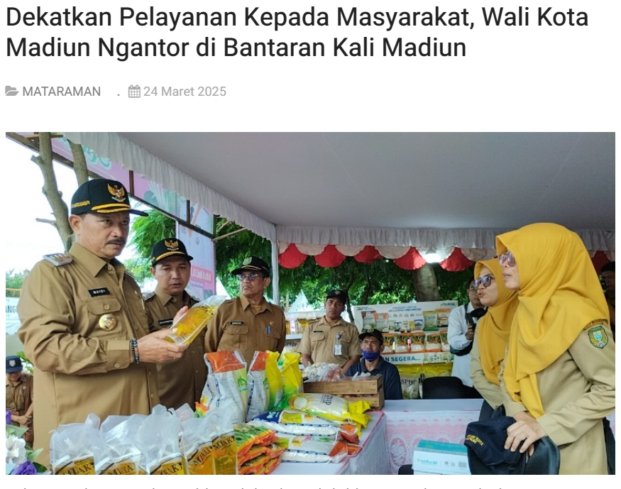 Dekatkan Pelayanan Kepada Masyarakat, Wali Kota Madiun Ngantor di Bantaran Kali Madiun Maidi