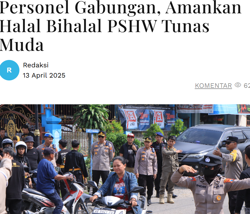 Polres Madiun Kerahkan 539 Personel Gabungan, Amankan Halal Bihalal PSHW Tunas Muda