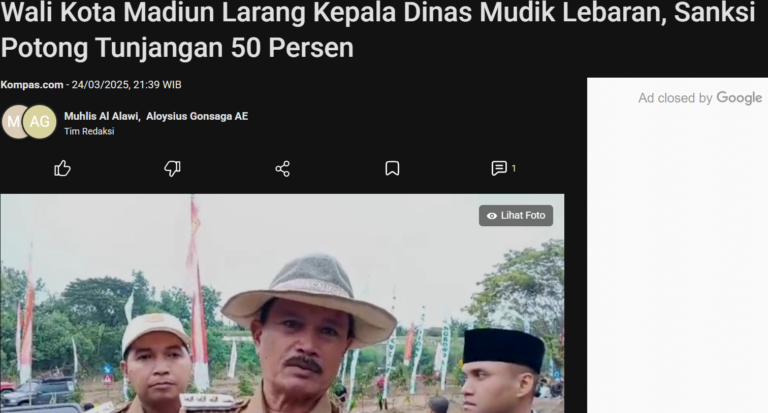 Wali Kota Madiun Larang Kepala Dinas Mudik Lebaran, Sanksi Potong Tunjangan