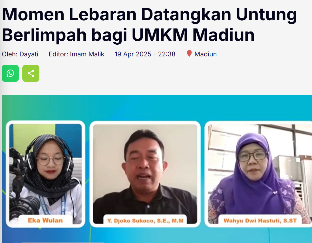 Momen Lebaran Datangkan Untung Berlimpah bagi UMKM Madiun