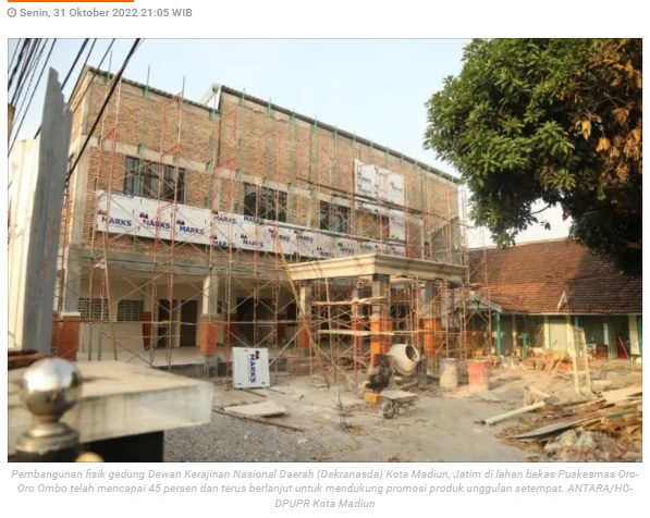Pembangunan Gedung Dekranasda Kota Madiun capai 45 persen