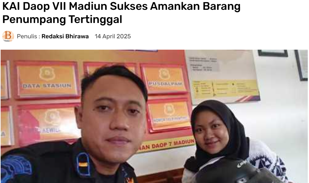 KAI Daop VII Madiun Sukses Amankan Barang Penumpang Tertinggal