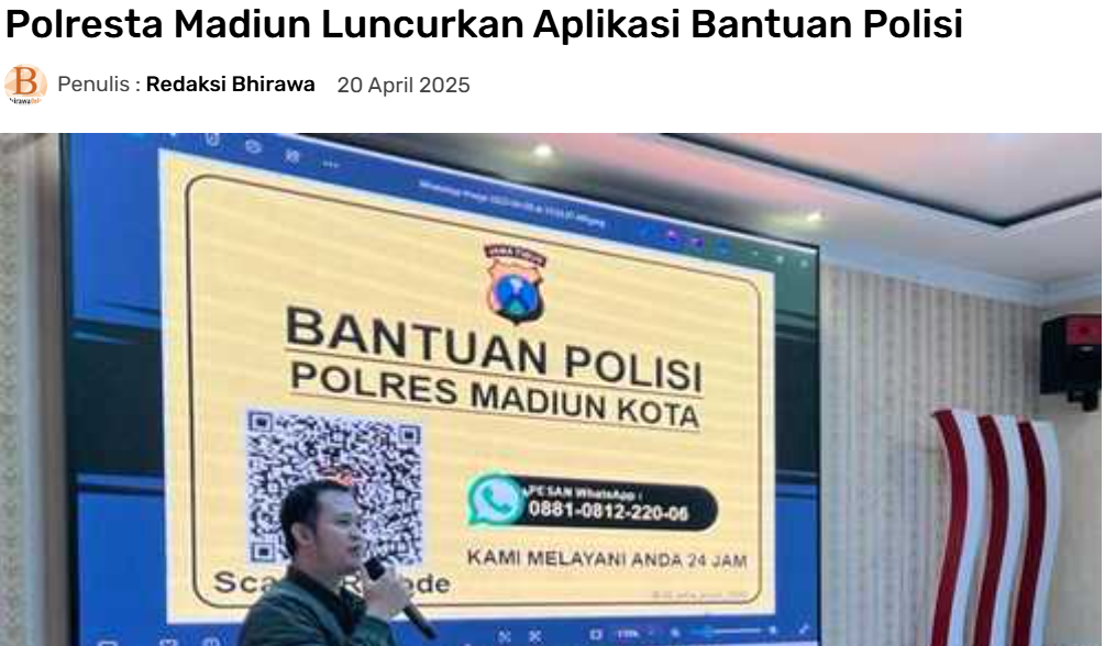 Polresta Madiun Luncurkan Aplikasi Bantuan Polisi