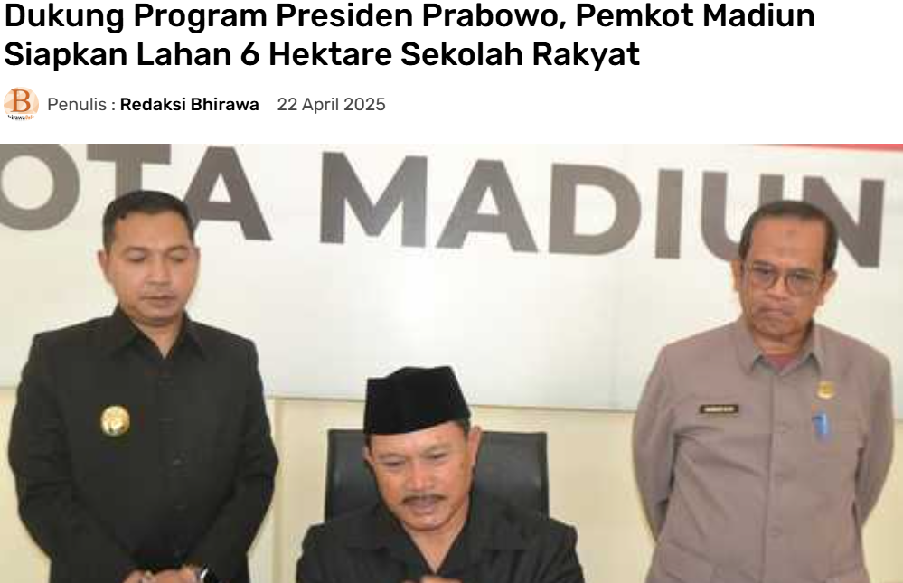 Dukung Program Presiden Prabowo, Pemkot Madiun Siapkan Lahan 6 Hektare Sekolah Rakyat
