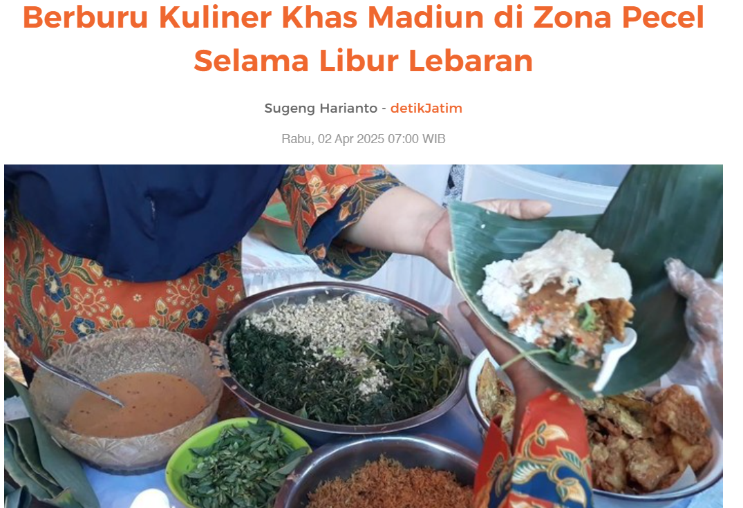 Berburu Kuliner Khas Madiun di Zona Pecel Selama Libur Lebaran
