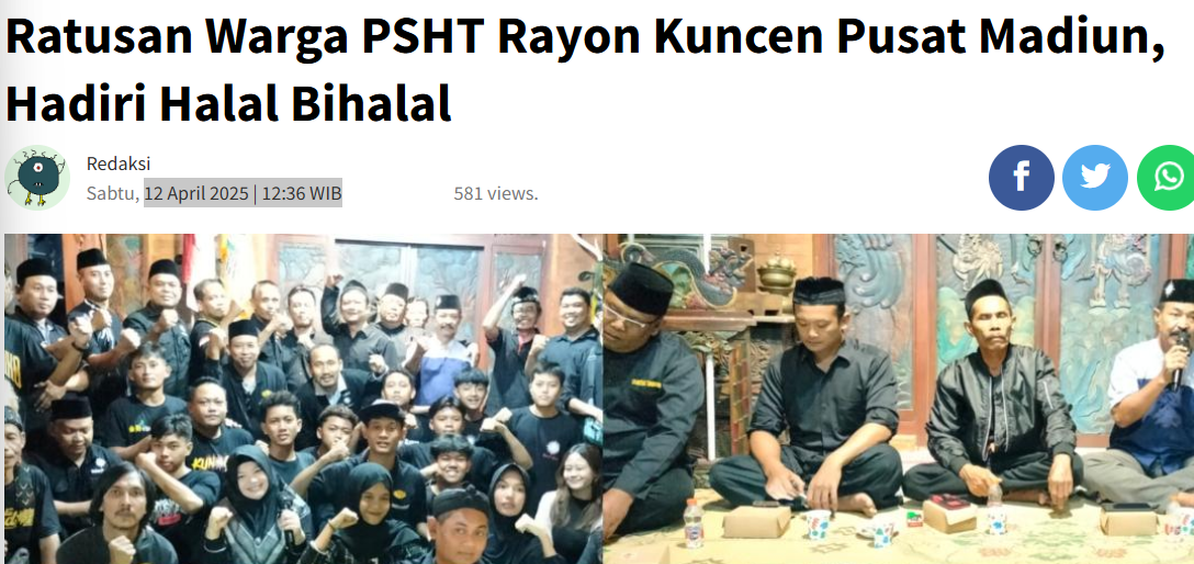 Ratusan Warga PSHT Rayon Kuncen Pusat Madiun, Hadiri Halal Bihalal