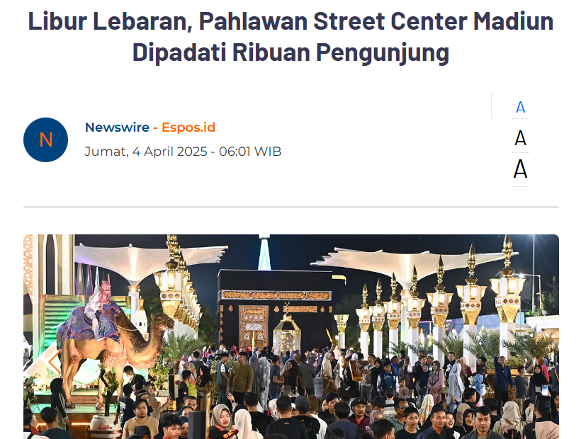 Libur Lebaran, Pahlawan Street Center Madiun Dipadati Ribuan Pengunjung