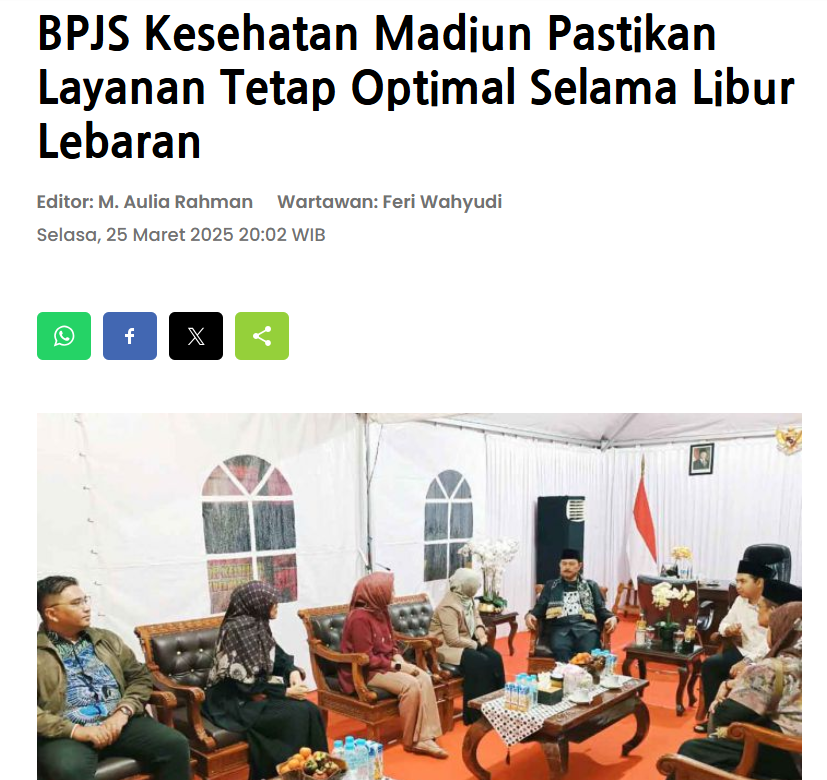 BPJS Kesehatan Madiun Pastikan Layanan Tetap Optimal Selama Libur Lebaran