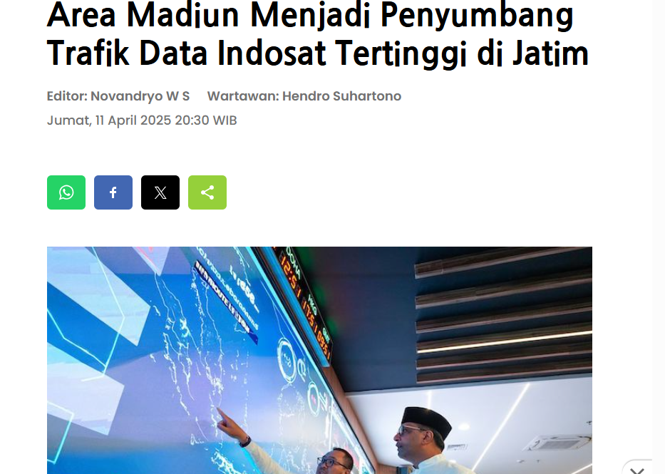 Area Madiun Menjadi Penyumbang Trafik Data Indosat Tertinggi di Jatim