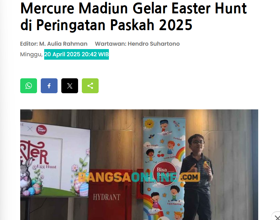 Mercure Madiun Gelar Easter Hunt di Peringatan Paskah 2025