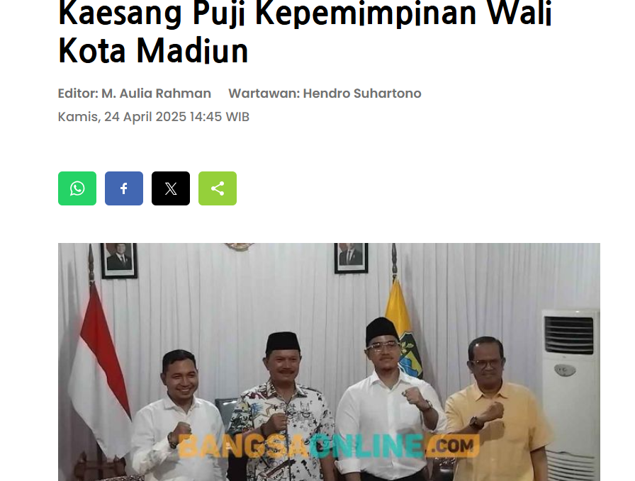 Kaesang Puji Kepemimpinan Wali Kota Madiun