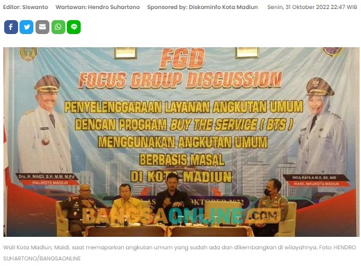 Kemenhub Optimalkan Pelayanan Angkutan Umum, Wali Kota Madiun Madiun Dukung Penuh