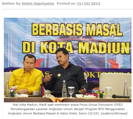 Tingkatkan Layanan Transportasi, Wali Kota Madiun Siap Jalankan Program BTS