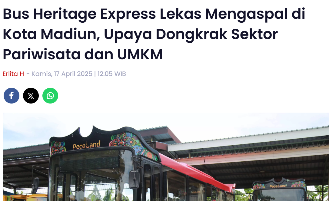 Bus Heritage Express Lekas Mengaspal di Kota Madiun, Upaya Dongkrak Sektor Pariwisata dan UMKM