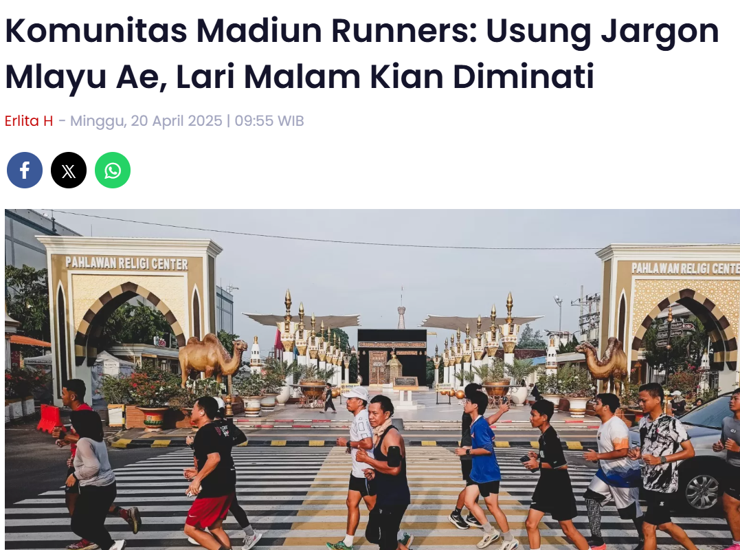 Komunitas Madiun Runners Usung Jargon Mlayu Ae, Lari Malam Kian Diminati