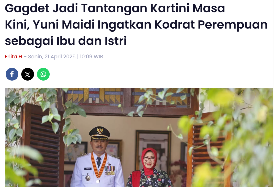 Gagdet Jadi Tantangan Kartini Masa Kini, Yuni Maidi Ingatkan Kodrat Perempuan sebagai Ibu dan Istri