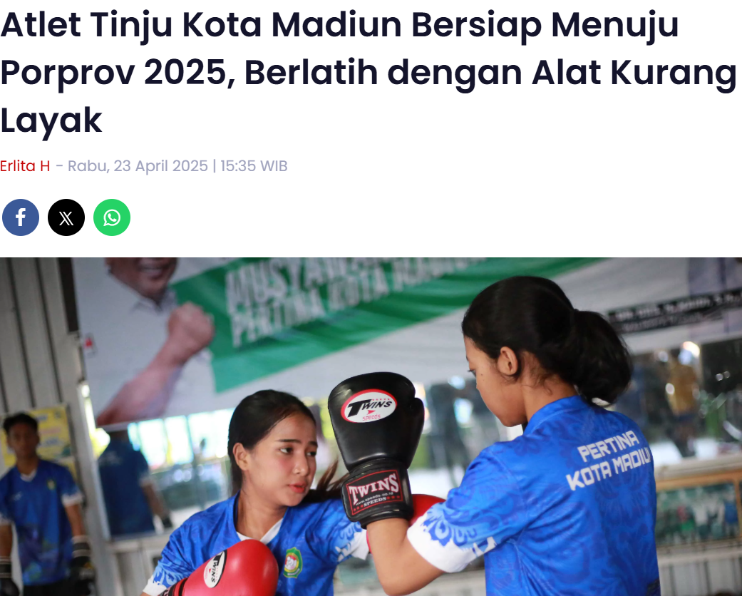 Atlet Tinju Kota Madiun Bersiap Menuju Porprov 2025, Berlatih dengan Alat Kurang Layak