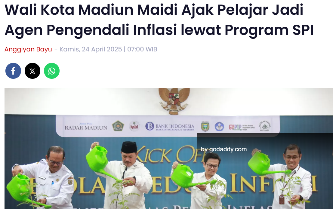 Wali Kota Madiun Maidi Ajak Pelajar Jadi Agen Pengendali Inflasi lewat Program SPI