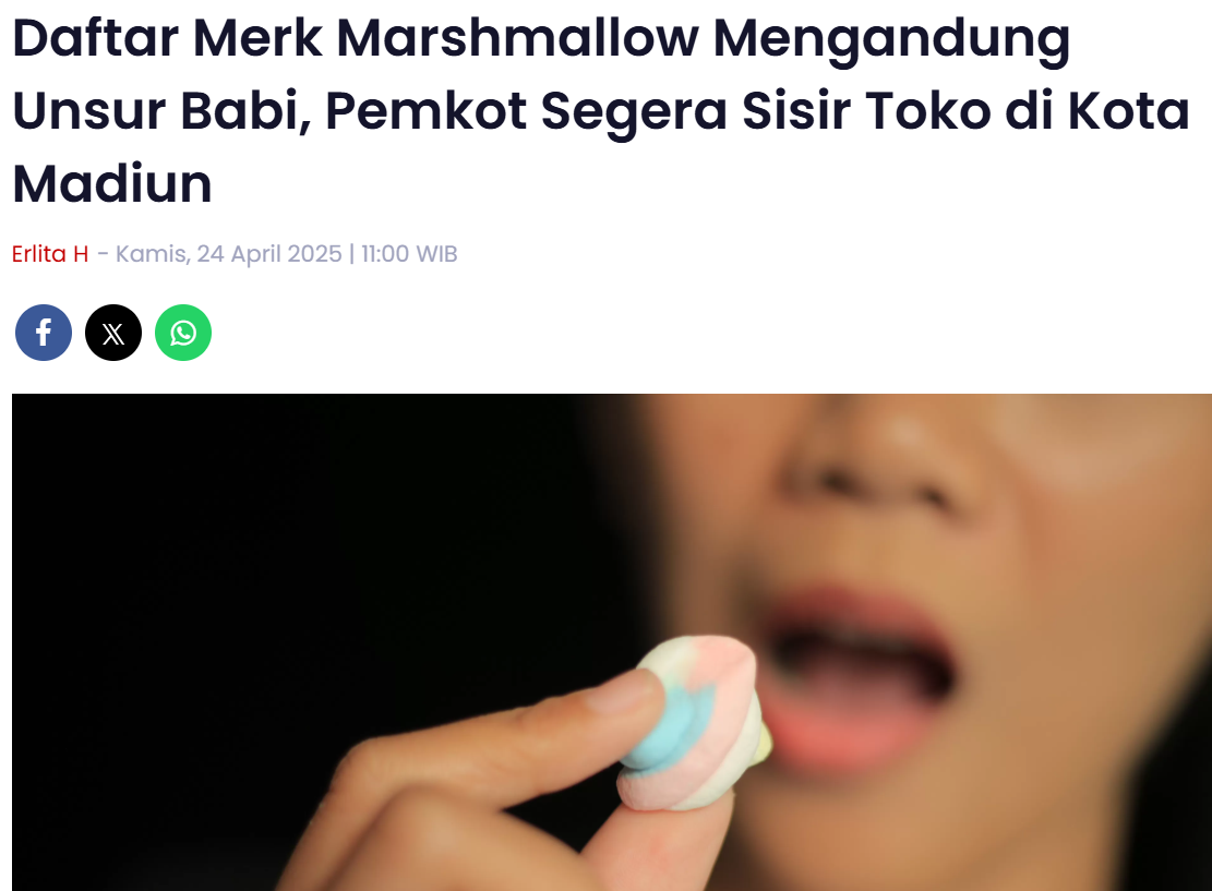 Daftar Merk Marshmallow Mengandung Unsur Babi, Pemkot Segera Sisir Toko di Kota Madiun