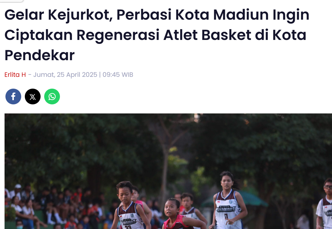 Gelar Kejurkot, Perbasi Kota Madiun Ingin Ciptakan Regenerasi Atlet Basket di Kota Pendekar