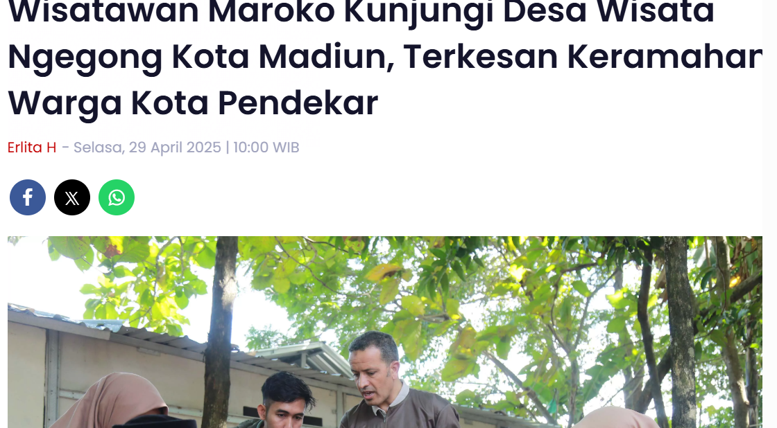Wisatawan Maroko Kunjungi Desa Wisata Ngegong Kota Madiun, Terkesan Keramahan Warga Kota Pendekar