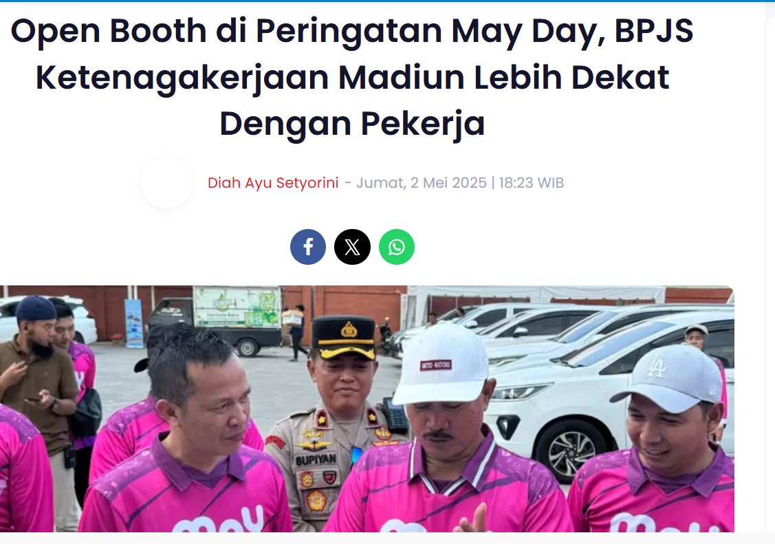 Open Booth di Peringatan May Day, BPJS Ketenagakerjaan Madiun Lebih Dekat Dengan Pekerja