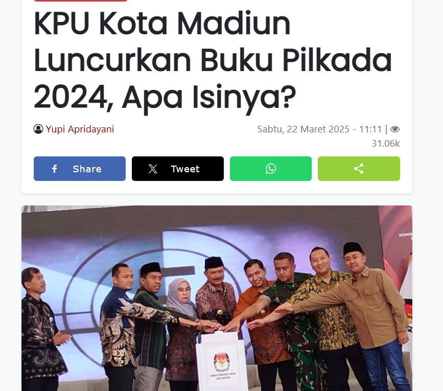 KPU Kota Madiun Luncurkan Buku Pilkada 2024, Apa Isinya?