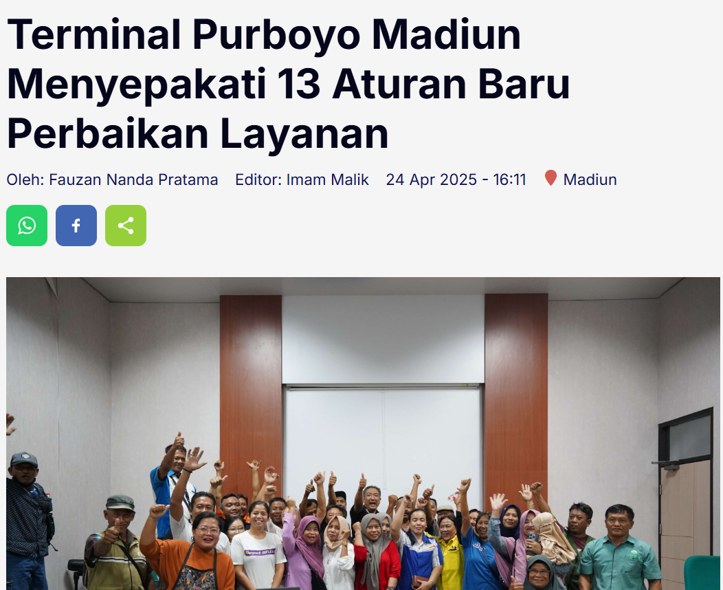 Terminal Purboyo Madiun Menyepakati 13 Aturan Baru Perbaikan Layanan
