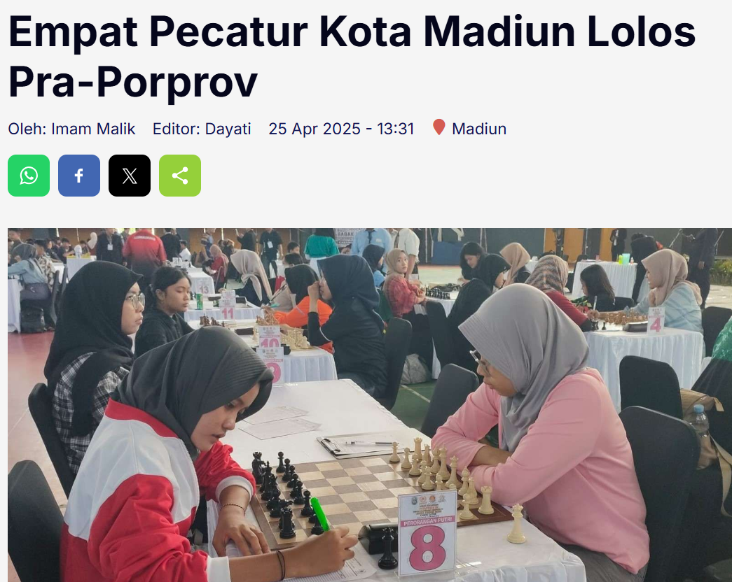 Empat Pecatur Kota Madiun Lolos Pra-Porprov