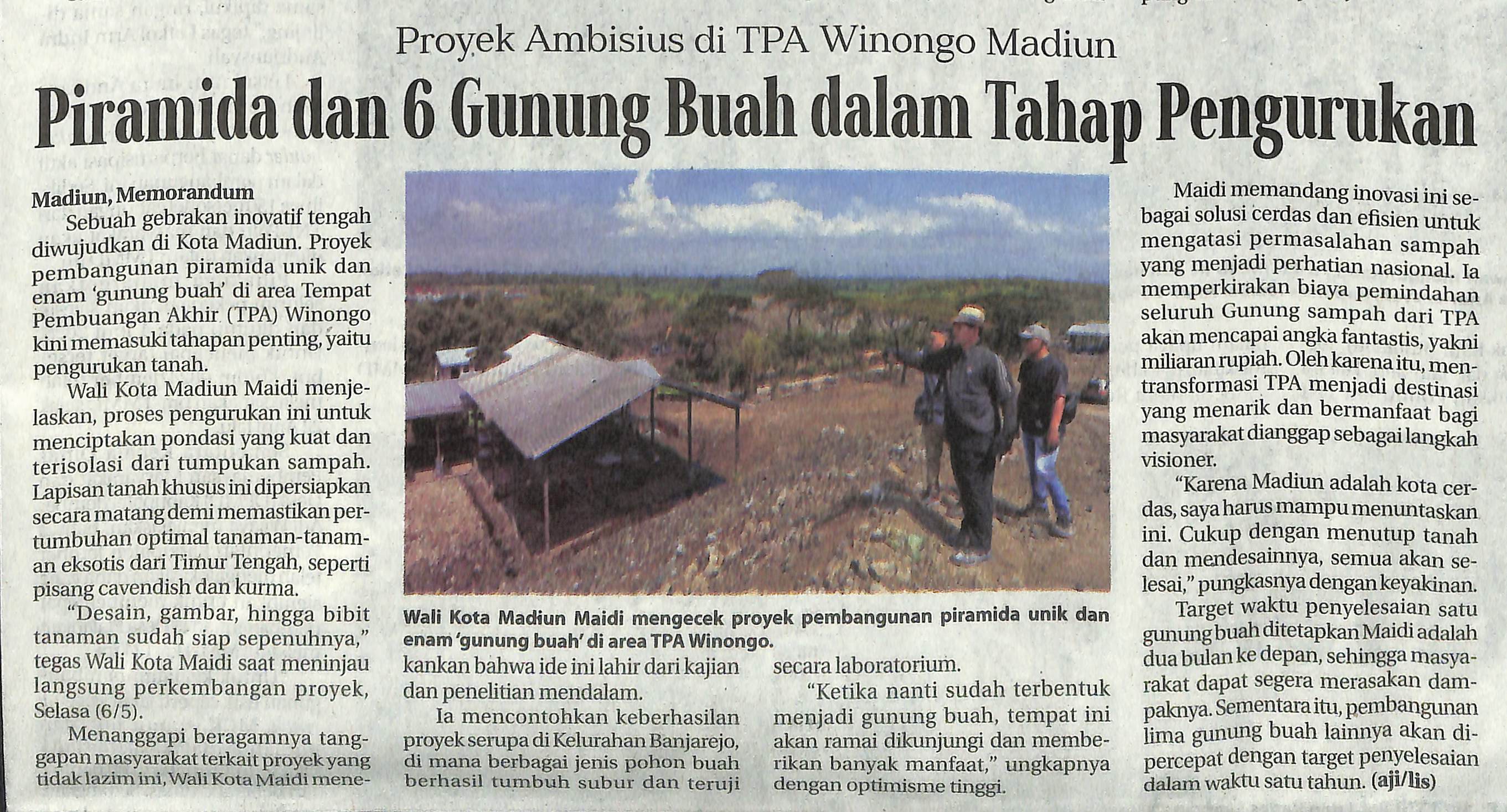 Proyek Ambisius di TPA Winongo Madiun, Paramida dan 6 Gunung Buah dalam Tahap Pengurukan