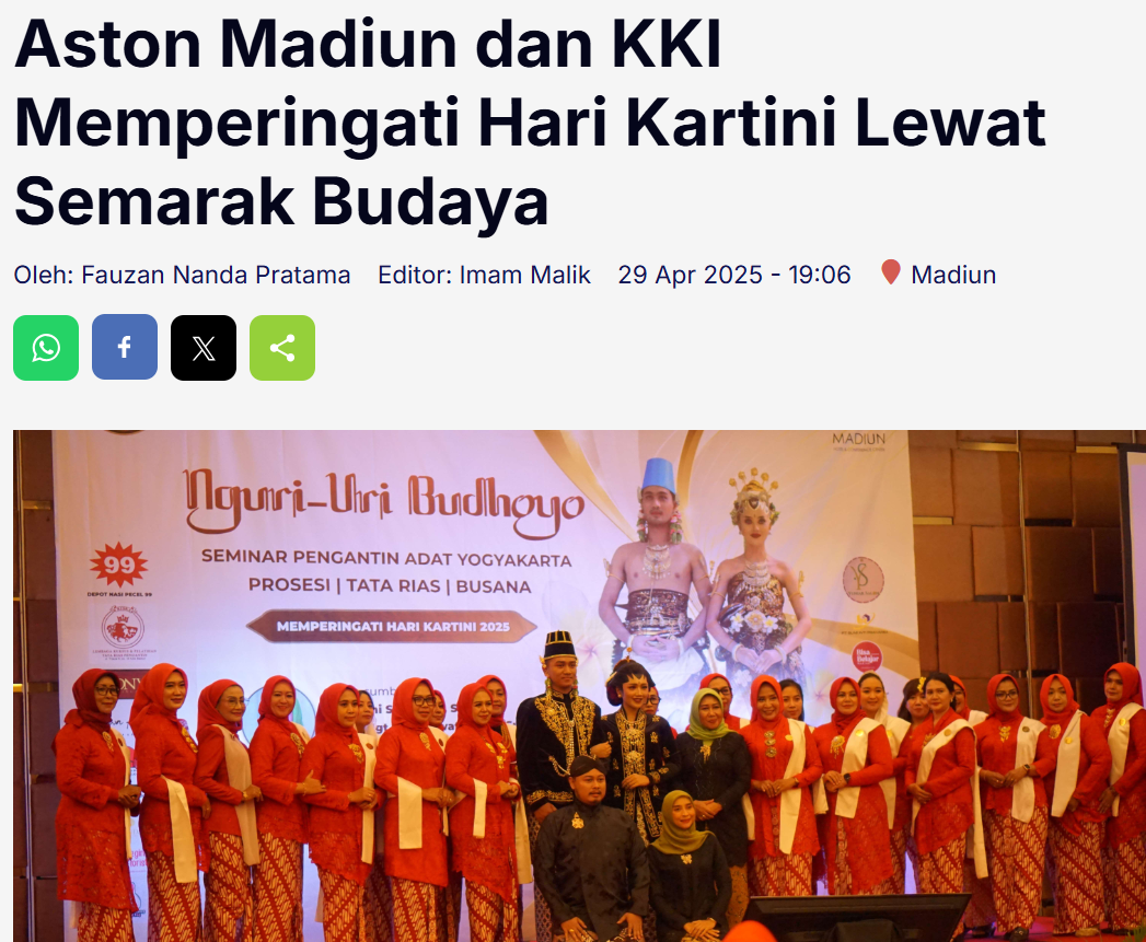Aston Madiun dan KKI Memperingati Hari Kartini Lewat Semarak Budaya