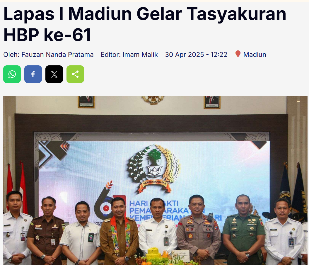 Lapas I Madiun Gelar Tasyakuran HBP ke-61