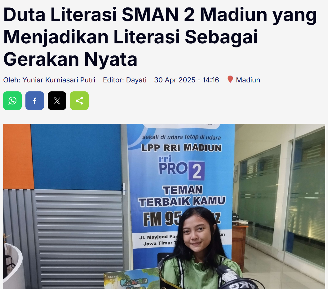 Duta Literasi SMAN 2 Madiun yang Menjadikan Literasi Sebagai Gerakan Nyata