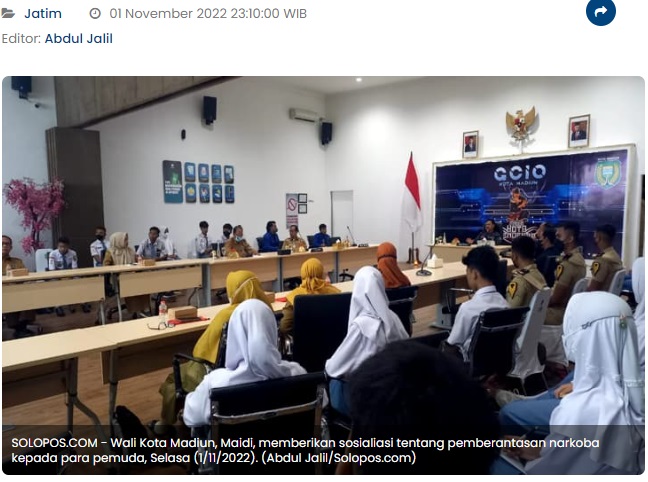 Jadi Musuh Bersama, Wali Kota Madiun Ajak Pemuda Perangi Narkoba