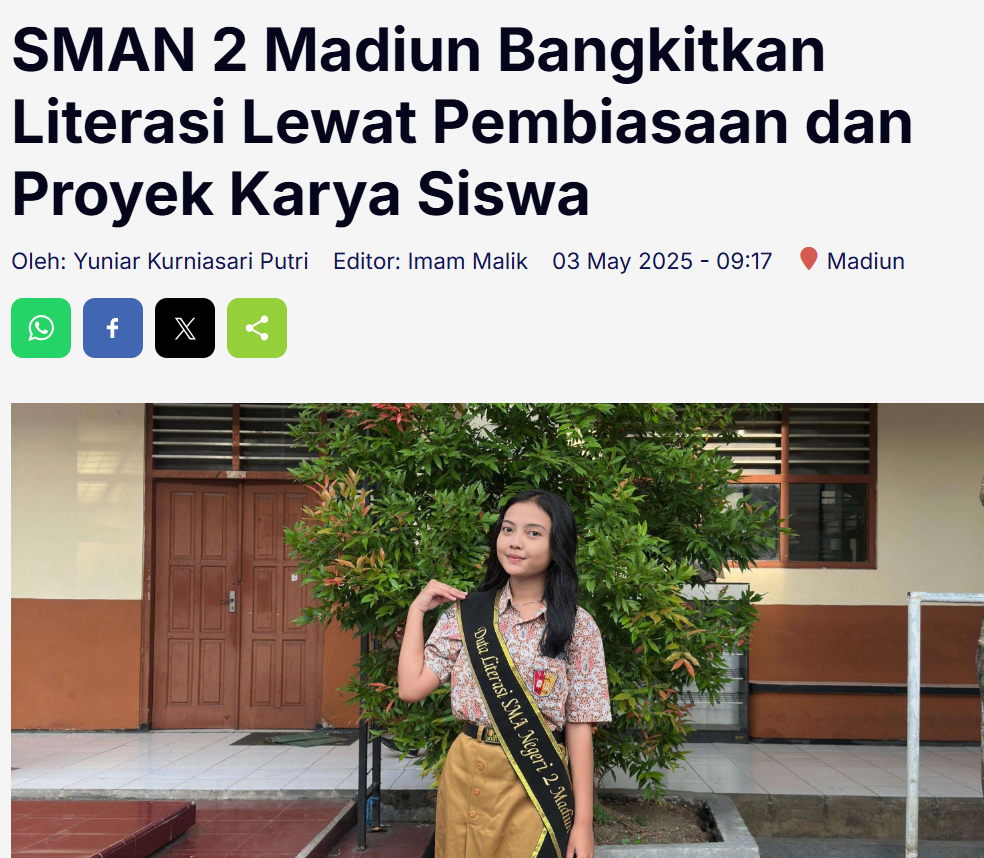 SMAN 2 Madiun Bangkitkan Literasi Lewat Pembiasaan dan Proyek Karya Siswa